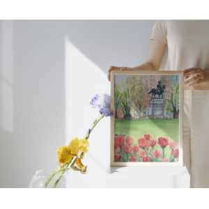 Boston Common Park Make Way for Ducklings Autumn Wall Art