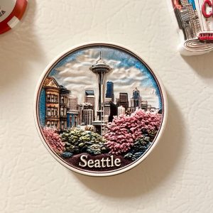 Seattle Downtown Fridge Magnet 3D