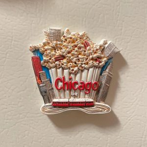 Chicago Popcorn Fridge Magnet 3D
