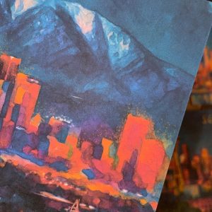 Boston Common Park Tulip Postcard Wall Art Watercolor